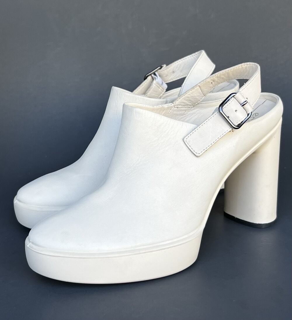 ECCO Shape Sculpted Motion 75 Slingback Ivory Mule Women's Size 10 US